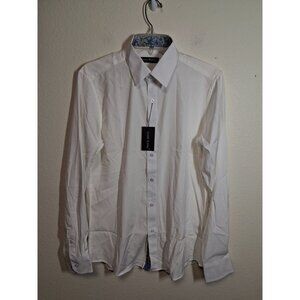 NWT Barry Wang Button Down Shirt Business Casual Club White Men's Size Small
